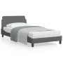 Estructura de cama con cabecero de tela gris oscuro 100x200 cm de , Camas y somieres - Ref: Foro24-373126, Precio: 97,22 €, D...