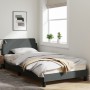 Estructura de cama con cabecero de tela gris oscuro 100x200 cm de , Camas y somieres - Ref: Foro24-373126, Precio: 97,22 €, D...