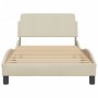 Estructura de cama con cabecero de tela color crema 100x200 cm de , Camas y somieres - Ref: Foro24-373130, Precio: 115,69 €, ...