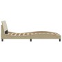 Estructura de cama con cabecero de tela color crema 100x200 cm de , Camas y somieres - Ref: Foro24-373130, Precio: 115,69 €, ...