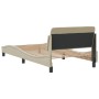 Estructura de cama con cabecero de tela color crema 100x200 cm de , Camas y somieres - Ref: Foro24-373130, Precio: 115,69 €, ...