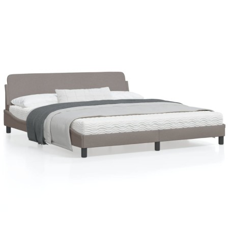 Estructura de cama con cabecero de tela gris taupe 180x200 cm de , Camas y somieres - Ref: Foro24-373229, Precio: 158,68 €, D...