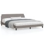 Estructura de cama con cabecero de tela gris taupe 180x200 cm de , Camas y somieres - Ref: Foro24-373229, Precio: 158,68 €, D...