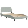 Estructura de cama con cabecero terciopelo gris claro 100x200cm de , Camas y somieres - Ref: Foro24-373132, Precio: 110,62 €,...