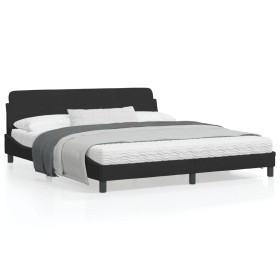Estructura de cama con cabecero de terciopelo negro 180x200 cm de , Camas y somieres - Ref: Foro24-373234, Precio: 195,87 €, ...
