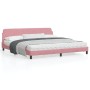 Estructura de cama con cabecero de terciopelo rosa 200x200 cm de , Camas y somieres - Ref: Foro24-373257, Precio: 163,63 €, D...