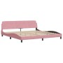 Estructura de cama con cabecero de terciopelo rosa 200x200 cm de , Camas y somieres - Ref: Foro24-373257, Precio: 163,63 €, D...