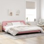 Estructura de cama con cabecero de terciopelo rosa 200x200 cm de , Camas y somieres - Ref: Foro24-373257, Precio: 163,63 €, D...