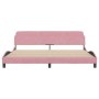 Estructura de cama con cabecero de terciopelo rosa 200x200 cm de , Camas y somieres - Ref: Foro24-373257, Precio: 163,63 €, D...