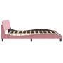 Estructura de cama con cabecero de terciopelo rosa 200x200 cm de , Camas y somieres - Ref: Foro24-373257, Precio: 163,63 €, D...