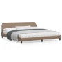 Estructura de cama cabecero cuero sintético capuchino 200x200cm de , Camas y somieres - Ref: Foro24-373262, Precio: 161,45 €,...