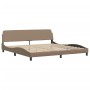 Estructura de cama cabecero cuero sintético capuchino 200x200cm de , Camas y somieres - Ref: Foro24-373262, Precio: 161,45 €,...