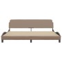 Estructura de cama cabecero cuero sintético capuchino 200x200cm de , Camas y somieres - Ref: Foro24-373262, Precio: 161,45 €,...