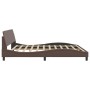 Estructura de cama cabecero cuero sintético marrón 200x200 cm de , Camas y somieres - Ref: Foro24-373260, Precio: 161,63 €, D...