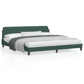 Dark green velvet bed frame with headboard 200x200 cm by , Beds and slatted bases - Ref: Foro24-373255, Price: 156,60 €, Disc...