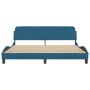 Estructura de cama con cabecero terciopelo azul 180x200 cm de , Camas y somieres - Ref: Foro24-373236, Precio: 163,13 €, Desc...