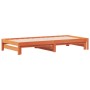 Sofá cama nido madera maciza de pino marrón cera 80x200 cm de , Camas y somieres - Ref: Foro24-844403, Precio: 128,11 €, Desc...