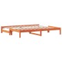 Sofá cama nido madera maciza de pino marrón cera 80x200 cm de , Camas y somieres - Ref: Foro24-844403, Precio: 128,11 €, Desc...