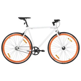 Bicicleta de piñón fijo blanco y naranja 700c 51 cm de , Bicicletas - Ref: Foro24-92264, Precio: 273,57 €, Descuento: %