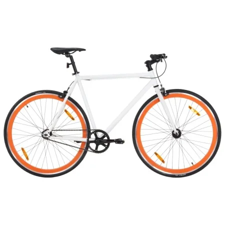 Bicicleta de piñón fijo blanco y naranja 700c 51 cm de , Bicicletas - Ref: Foro24-92264, Precio: 273,57 €, Descuento: %