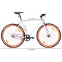 Bicicleta de piñón fijo blanco y naranja 700c 59 cm de , Bicicletas - Ref: Foro24-92266, Precio: 295,01 €, Descuento: %