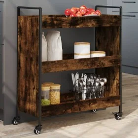 Smoked oak engineered wood kitchen cart 70x30x82 cm by , Kitchen and dining carts - Ref: Foro24-842318, Price: 56,31 €, Disco...