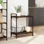 Carrito de cocina madera ingeniería marrón roble 60,5x31x72,5cm de , Carros de cocina y comedor - Ref: Foro24-842370, Precio:...
