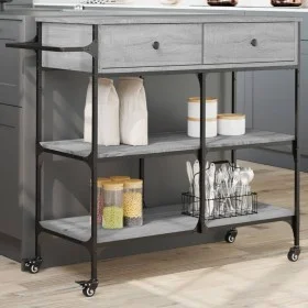 Sonoma gray engineered wood kitchen cart 105x42x95 cm by , Kitchen and dining carts - Ref: Foro24-842379, Price: 122,02 €, Di...