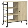 Carrito de cocina madera ingeniería Sonoma 87,5x38,5x84,5 cm de , Carros de cocina y comedor - Ref: Foro24-842387, Precio: 10...