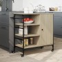 Carrito de cocina madera ingeniería Sonoma 87,5x38,5x84,5 cm de , Carros de cocina y comedor - Ref: Foro24-842387, Precio: 10...