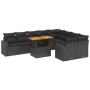 Set de sofás de jardín 10 pzas cojines ratán sintético negro de , Conjuntos de jardín - Ref: Foro24-3271468, Precio: 658,76 €...