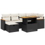 Set de comedor de jardín 7 pzas y cojines ratán sintético negro de , Conjuntos de jardín - Ref: Foro24-3276038, Precio: 434,3...