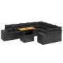 Set de sofás de jardín 10 pzas cojines ratán sintético negro de , Conjuntos de jardín - Ref: Foro24-3272791, Precio: 701,32 €...
