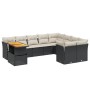 Set de sofás de jardín 10 pzas cojines ratán sintético negro de , Conjuntos de jardín - Ref: Foro24-3271014, Precio: 590,15 €...