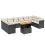 Set de sofás de jardín 11 pzas y cojines ratán sintético negro de , Conjuntos de jardín - Ref: Foro24-3271021, Precio: 630,89...