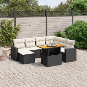 Set de sofás de jardín 8 piezas y cojines ratán sintético negro de , Conjuntos de jardín - Ref: Foro24-3275604, Precio: 481,0...