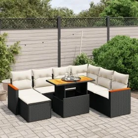 Set de sofás de jardín 8 piezas y cojines ratán sintético negro de , Conjuntos de jardín - Ref: Foro24-3276052, Precio: 498,2...