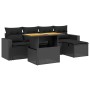 Set de sofás de jardín 6 piezas y cojines ratán sintético negro de , Conjuntos de jardín - Ref: Foro24-3275582, Precio: 398,1...