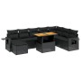 Set de sofás de jardín 8 piezas y cojines ratán sintético negro de , Conjuntos de jardín - Ref: Foro24-3275736, Precio: 600,8...
