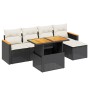 Set de sofás de jardín 6 piezas y cojines ratán sintético negro de , Conjuntos de jardín - Ref: Foro24-3273051, Precio: 354,6...