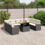 Set de sofás de jardín 10 pzas cojines ratán sintético negro de , Conjuntos de jardín - Ref: Foro24-3273219, Precio: 582,49 €...