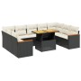 Set de sofás de jardín 10 pzas cojines ratán sintético negro de , Conjuntos de jardín - Ref: Foro24-3273219, Precio: 582,49 €...