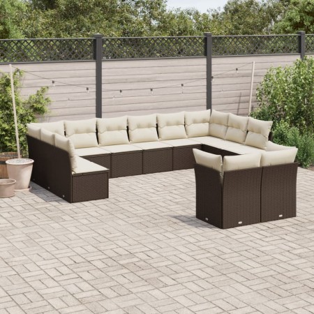Set de sofás de jardín y cojines 12 pzas ratán sintético marrón de , Conjuntos de jardín - Ref: Foro24-3250272, Precio: 790,2...