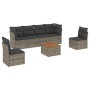 Set de sofás de jardín 7 piezas con cojines ratán PE gris de , Conjuntos de jardín - Ref: Foro24-3255885, Precio: 402,53 €, D...