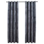Cortinas opacas anillas 2 uds terciopelo antracita 140x225 cm de vidaXL, Cortinas y visillos - Ref: Foro24-134497, Precio: 44...