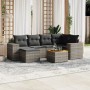 Set de sofás de jardín 7 piezas con cojines ratán PE gris de , Conjuntos de jardín - Ref: Foro24-3257880, Precio: 433,89 €, D...