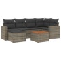 Set de sofás de jardín 7 piezas con cojines ratán PE gris de , Conjuntos de jardín - Ref: Foro24-3256557, Precio: 423,26 €, D...