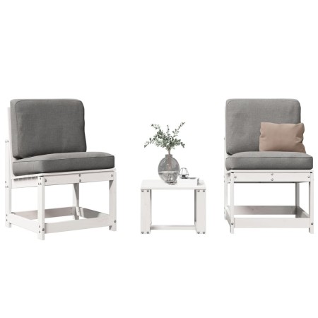 Juego de muebles de jardín 3 pzas madera maciza de pino blanco de , Sillas de jardín - Ref: Foro24-832621, Precio: 103,36 €, ...