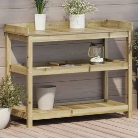 Mesa plantación con estantes madera impregnada 108x45x86,5 cm de , Soportes para macetas - Ref: Foro24-832441, Precio: 158,38...