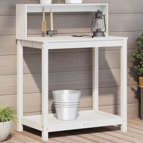 Mesa plantación con estantes madera pino blanco 82,5x50x109,5cm de , Soportes para macetas - Ref: Foro24-832408, Precio: 75,3...